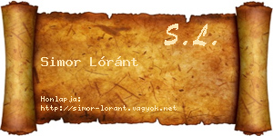 Simor Lóránt névjegykártya